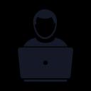 man on computer icon
